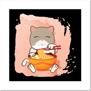 'Japanese Anime Cat Ramen' Cute Cats Adorable Posters and Art